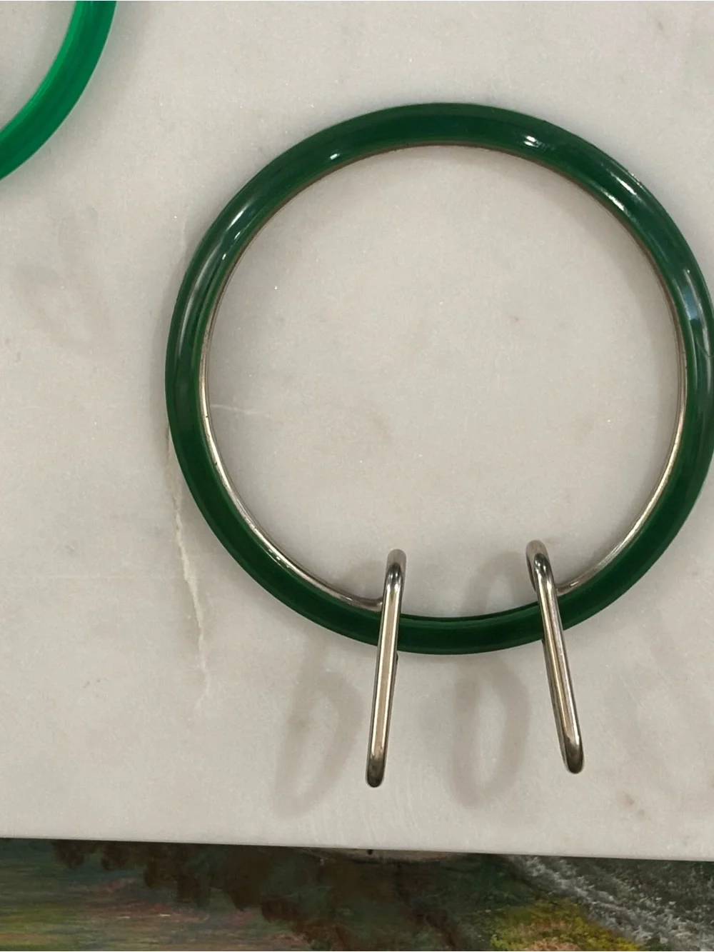 Embroidery Hoops 4” W/metal squeeze spring clamps, Kelly & Forest Green VTG MINT